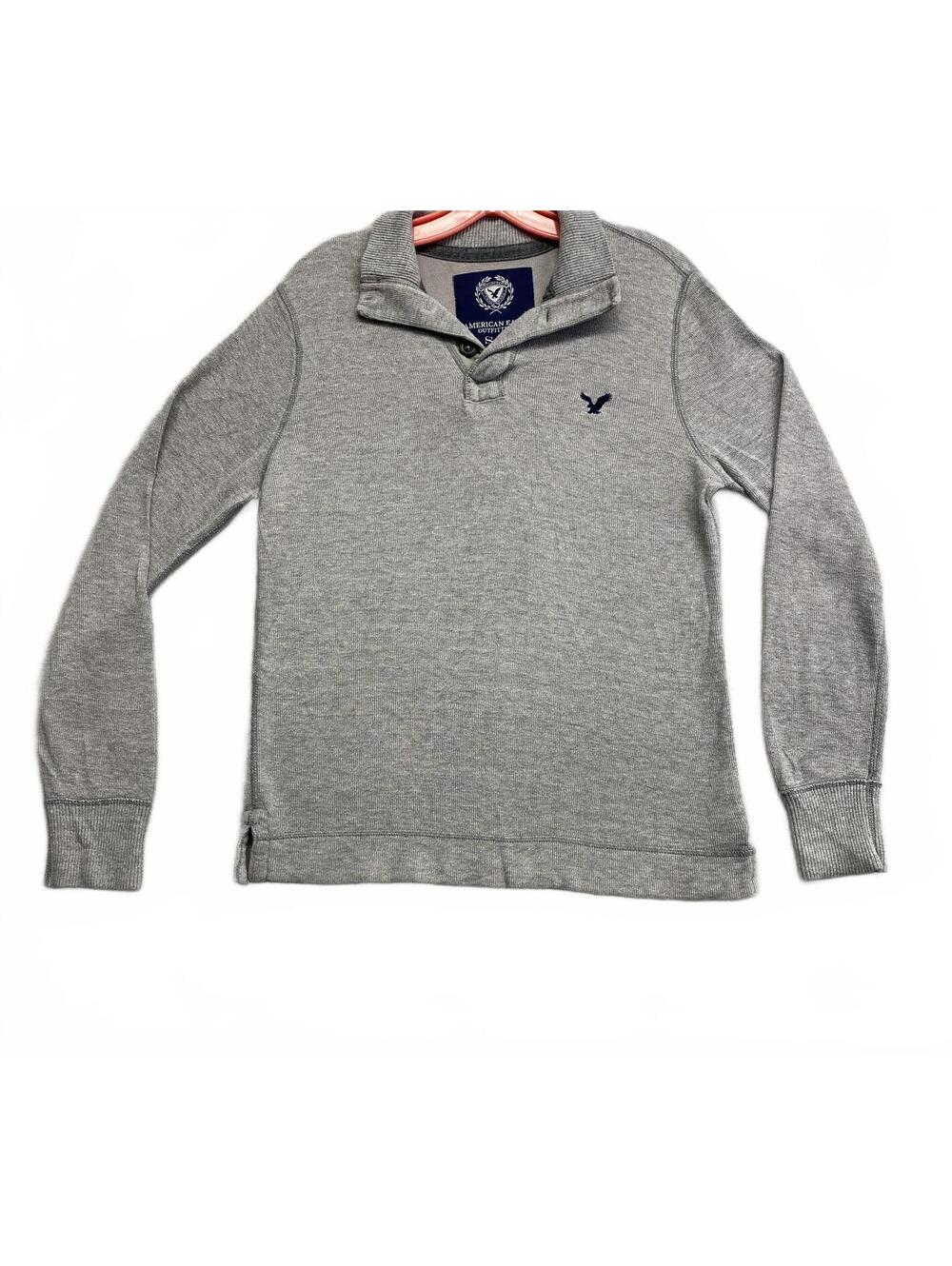 Vintage Y2K American Eagle Outfitters Rugby Style Gray Pullover Sweater Size S/P